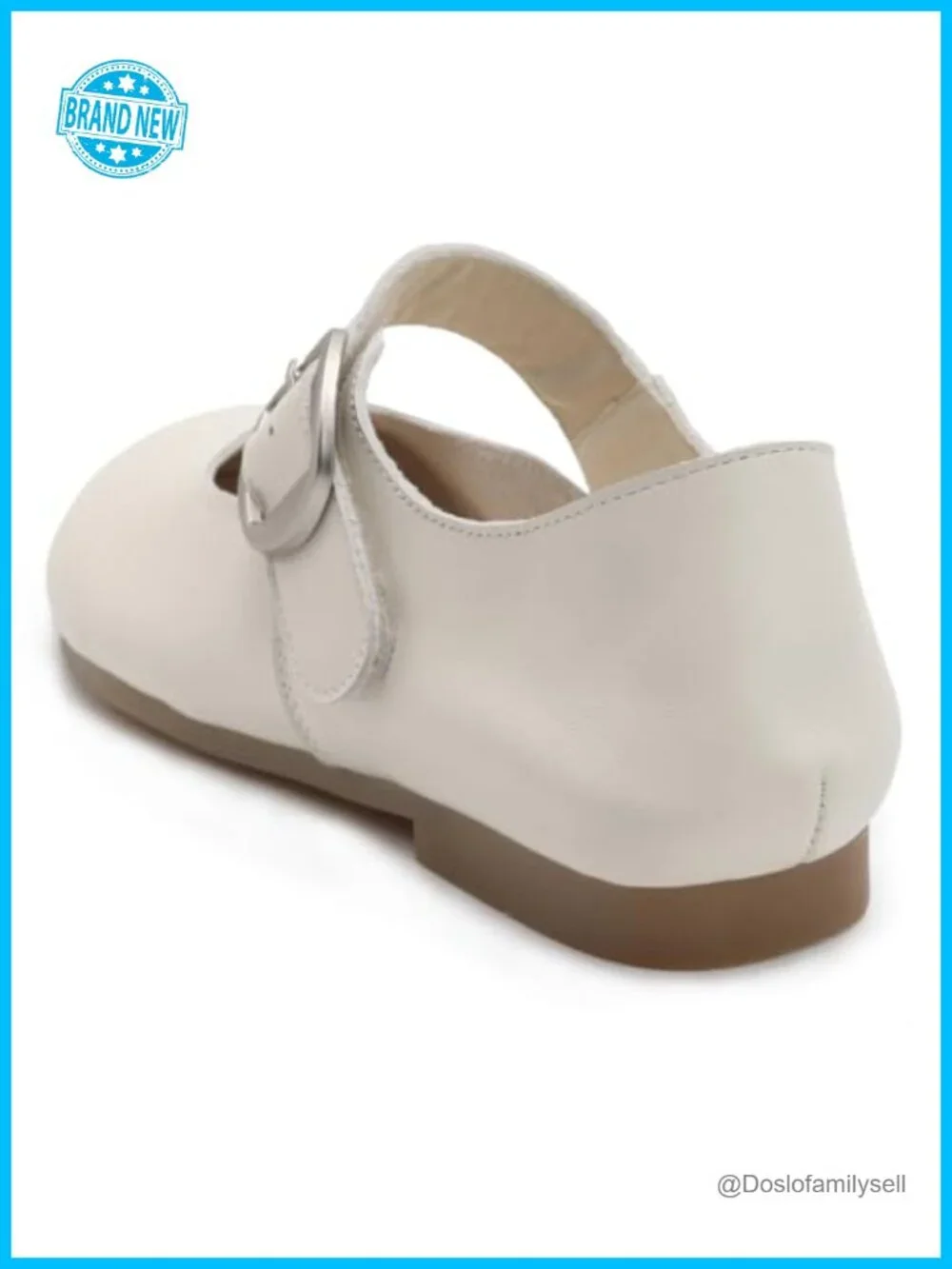 Women's Mary Jane Flats Cow Leather Round Toe Slip-On Buckle